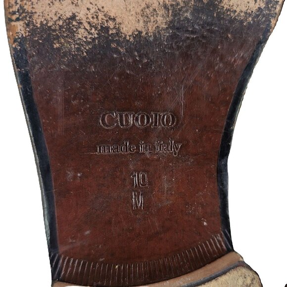 Mercanti Fiorentini Italy Dress Shoes Men 10 Brown Leather Wingtip Derby Oxfords - Picture 15 of 15